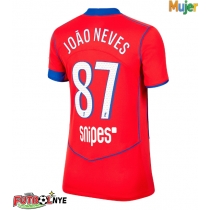 Camiseta Paris Saint-Germain Joao Neves #87 Tercera Equipación para mujer 2025-26 manga corta